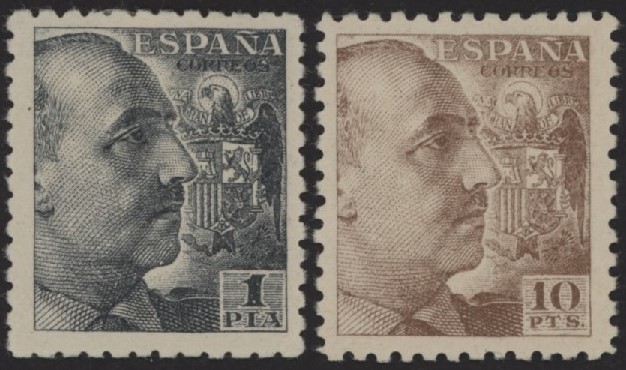 SPAGNA - <p><strong>1939 - Franco 1 e 10 Pts.</strong>, n° 687/I + 690, ottimi, alti valori.</p>