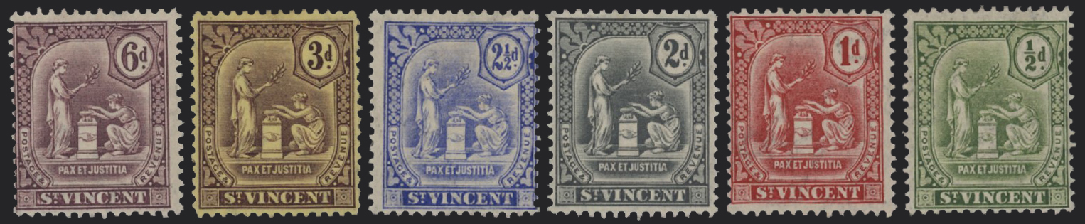 ST. VINCENT - <p><strong>1909 - Edoardo VII</strong>, n° 102/107, ottima, nuova con gomma originale.</p>