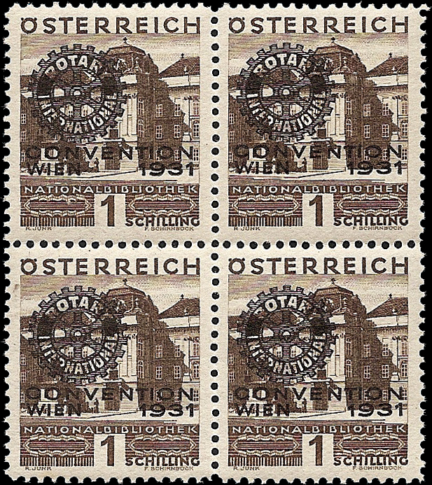 AUSTRIA - <p><strong>1931 - Rotary</strong>, n° 398A/8F, splendide serie complete in quartina, rara.</p>