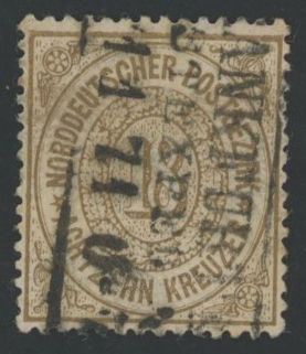 GERMANIA DEL NORD - <p><strong>1869 - GERMANIA DEL NORD - 18 Kr. bistro</strong>, n° 22, Mi n° 23 (2.200,00 €), ottimo eccellente, freschissimo e ben centrato. Certificato Enzo Diena (per esteso), certificato Vaccari.</p>