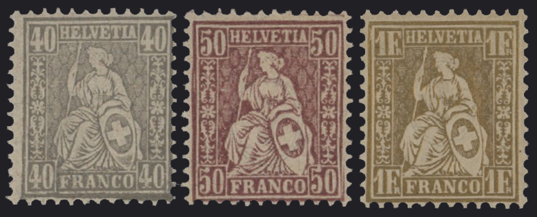 SVIZZERA - <p><strong>1881 - Svizzera - Con fili di seta</strong>, n° 49/57, ottima.</p>
