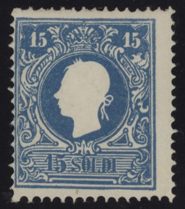 Lombardo Veneto - <p><strong>1859 - 15 soldi azzurro</strong>, n° 32, ottimo, molto fresco. Siglato da Enzo Diena e altre firme.</p>