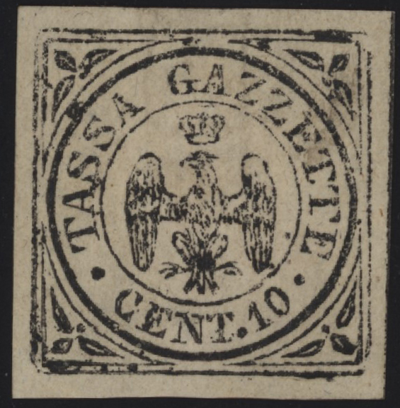 Ducato di Modena - <p><strong>1859 - Aquilotto</strong>, SxG n° 5, ottimo. Certificato Raybaudi.</p>