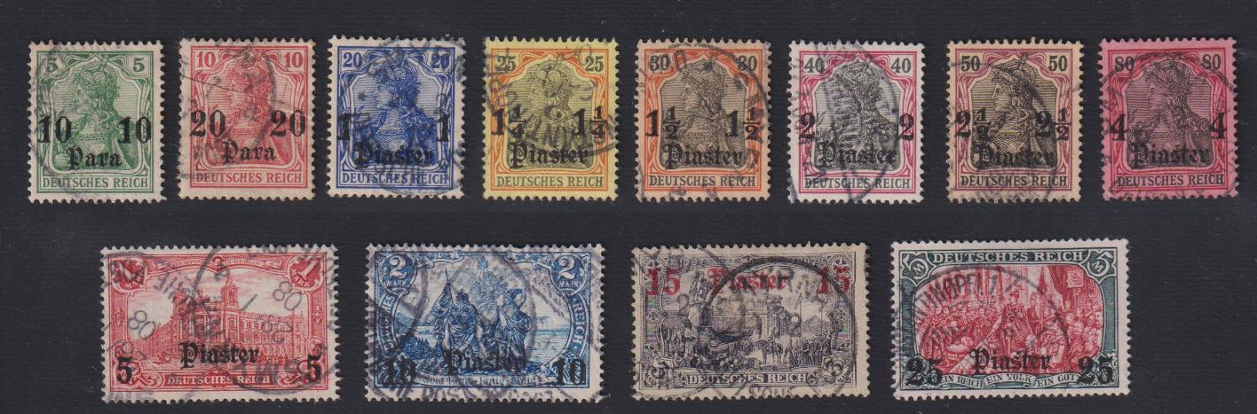GERMANIA COLONIE LEVANTE (TURCHIA) - <p>
	<strong>1905 - Sovrastampati</strong>, n&deg; 24/35, ottima eccellente. Certificato&nbsp;BRIEFMARKENPRUFSTELLE (n&deg; 35).</p>
<p>
	<strong>1905 - &Uuml;berdruckt</strong>, Nr. 24/35, sehr gut ausgezeichnet. BRIEFMARKENPRUFSTELLE Zertifikat (Nr. 35).</p>
