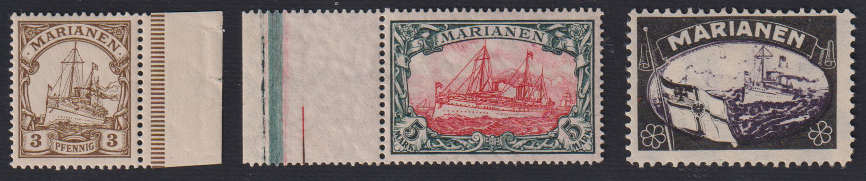 GERMANIA COLONIE MARIANEN - <p>
	<strong>1916 - Veliero,</strong> n&deg; 20/21, ottima, bordo di foglio laterale.</p>
<p>
	<strong>1916 - Segelschiff,</strong> Nr. 20/21, sehr gut, seitliche Bogenkante.</p>
