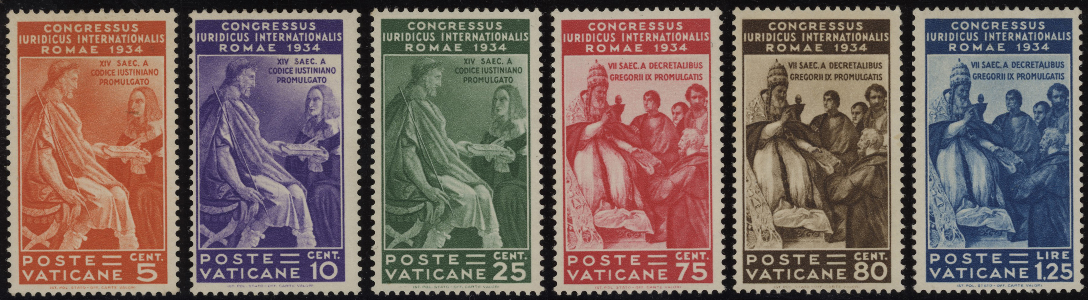 Vaticano - <p><strong>1935 - Giuridico</strong>, n° 41/6, ottima, freschissima e invisibile traccia di linguella, centrata. Dal certificato Raybaudi:"...ben centrata...", il 10 cent. non è centrato ma ne alleghiamo un altro.</p>