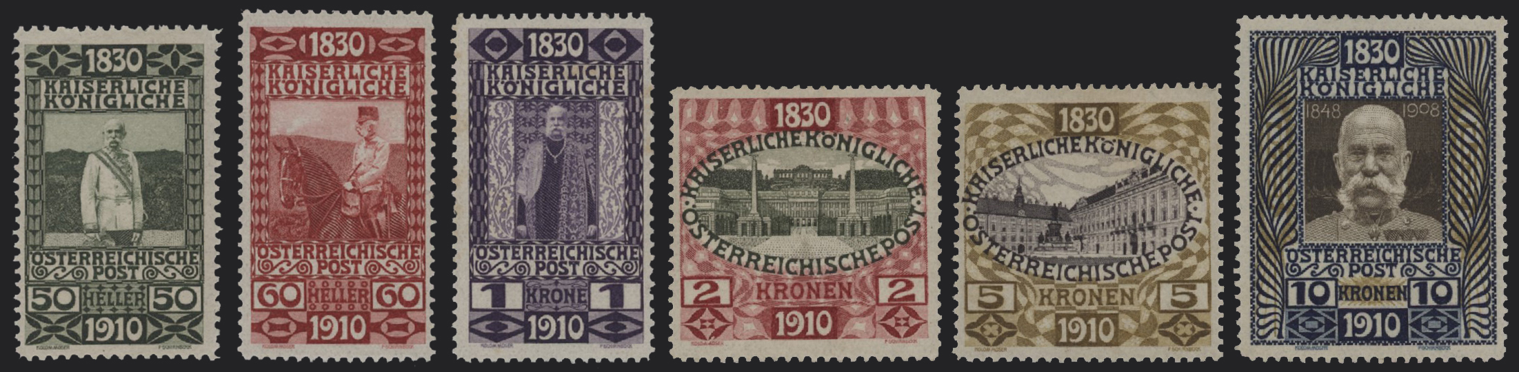 AUSTRIA - <p><strong>1910 - 80° Compleanno dell'Imperatore Francesco Giuseppe</strong>, n° 119/35, eccellente. @</p>
