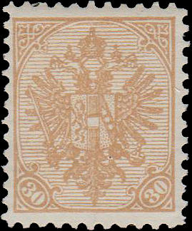 BOSNIA ERZEGOVINA - <p><strong>1900 - Occupazione Austriaca</strong>, n° 18A, 30 h. bistro dentellatura 10,5, ottimo. Certificato Sorani.</p>