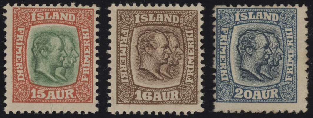 ISLANDA - <p><strong>1907 - Federico VIII e Cristiano IX</strong>, n° 47/61, alcuni valori intermedi con gomma non originale, alti valori perfetti.</p>