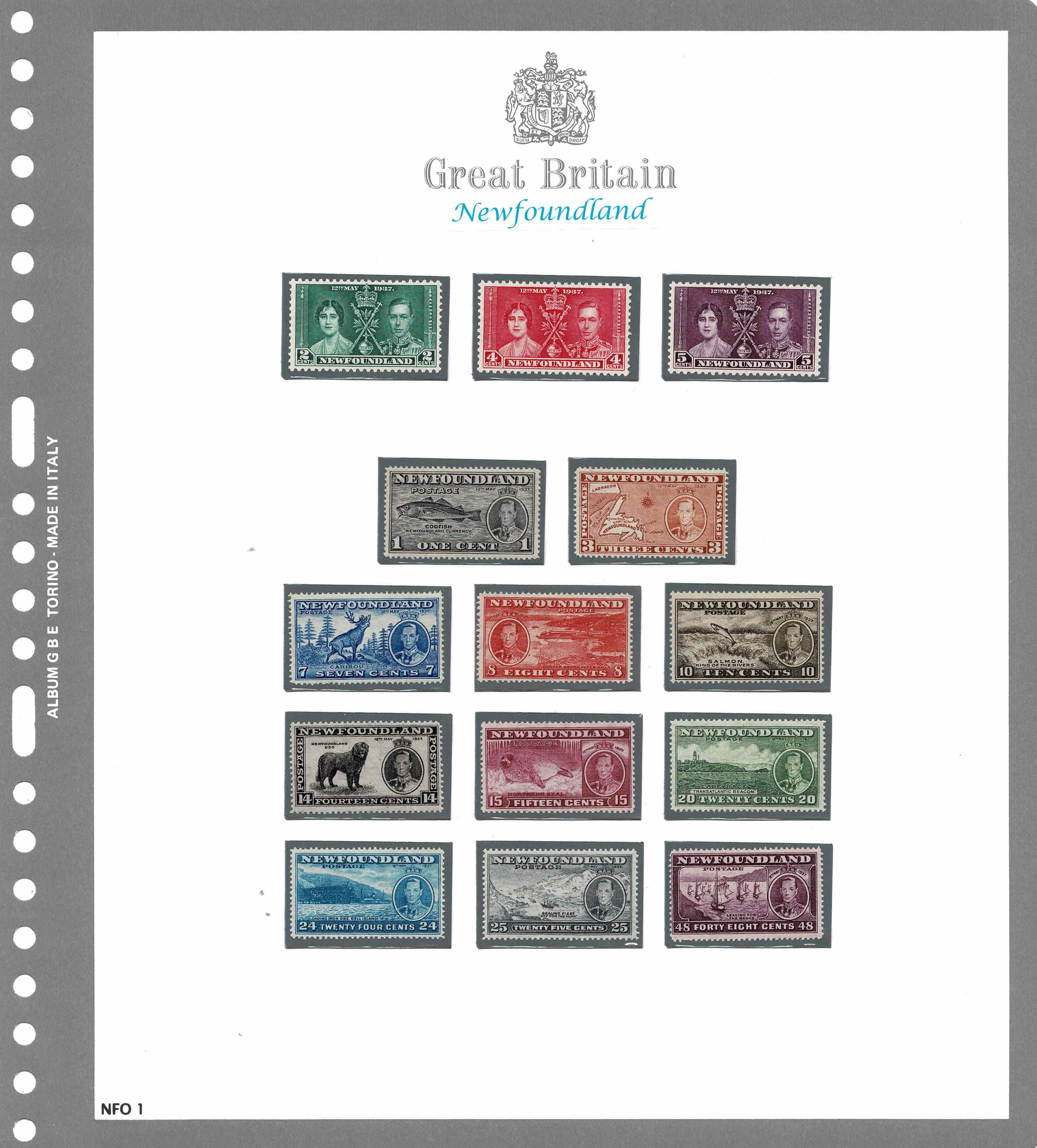 NEW FOUNDLAND - <p><strong>1937/49 - Newfoundland - Giorgio VI</strong>, SG n° 254/92 + D1/D6, serie complete, compresa la posta aerea da 7 cents in quartina angolo di foglio con numeratore, tutti gli esemplari sono MNH, ottimi.</p>
