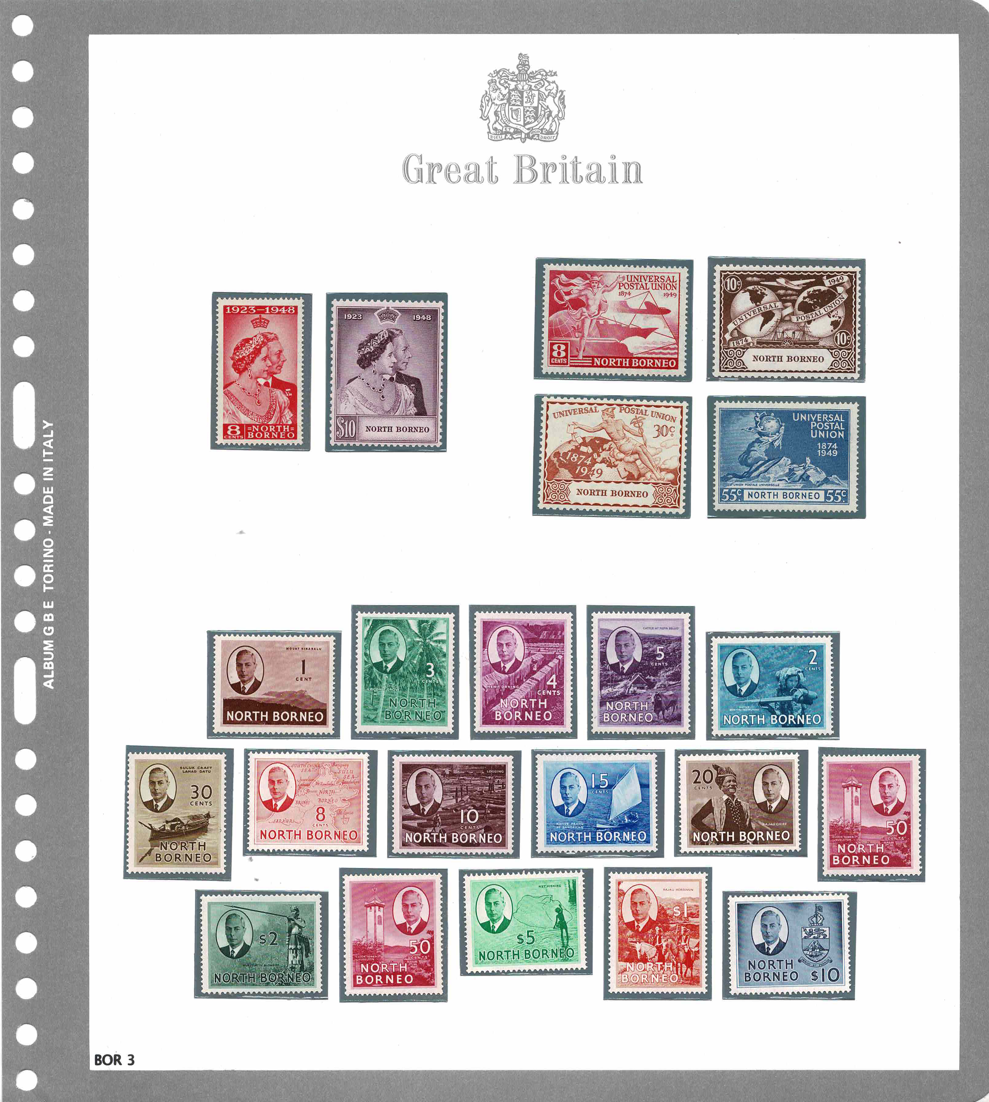 NORTH BORNEO - <p><strong>1949 - North Borneo - Giorgio VI</strong>, SG n° 350/70, tre serie complete, tutti francobolli MNH.</p>