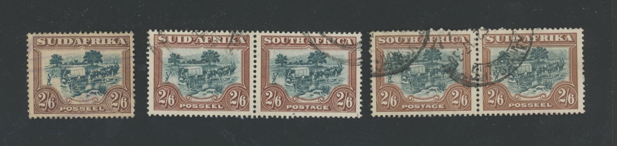 SOUTH AFRICA - <p><strong>1927/30 - 2 coppie + singolo</strong>, n° 37 e 49, tre tirature.</p>