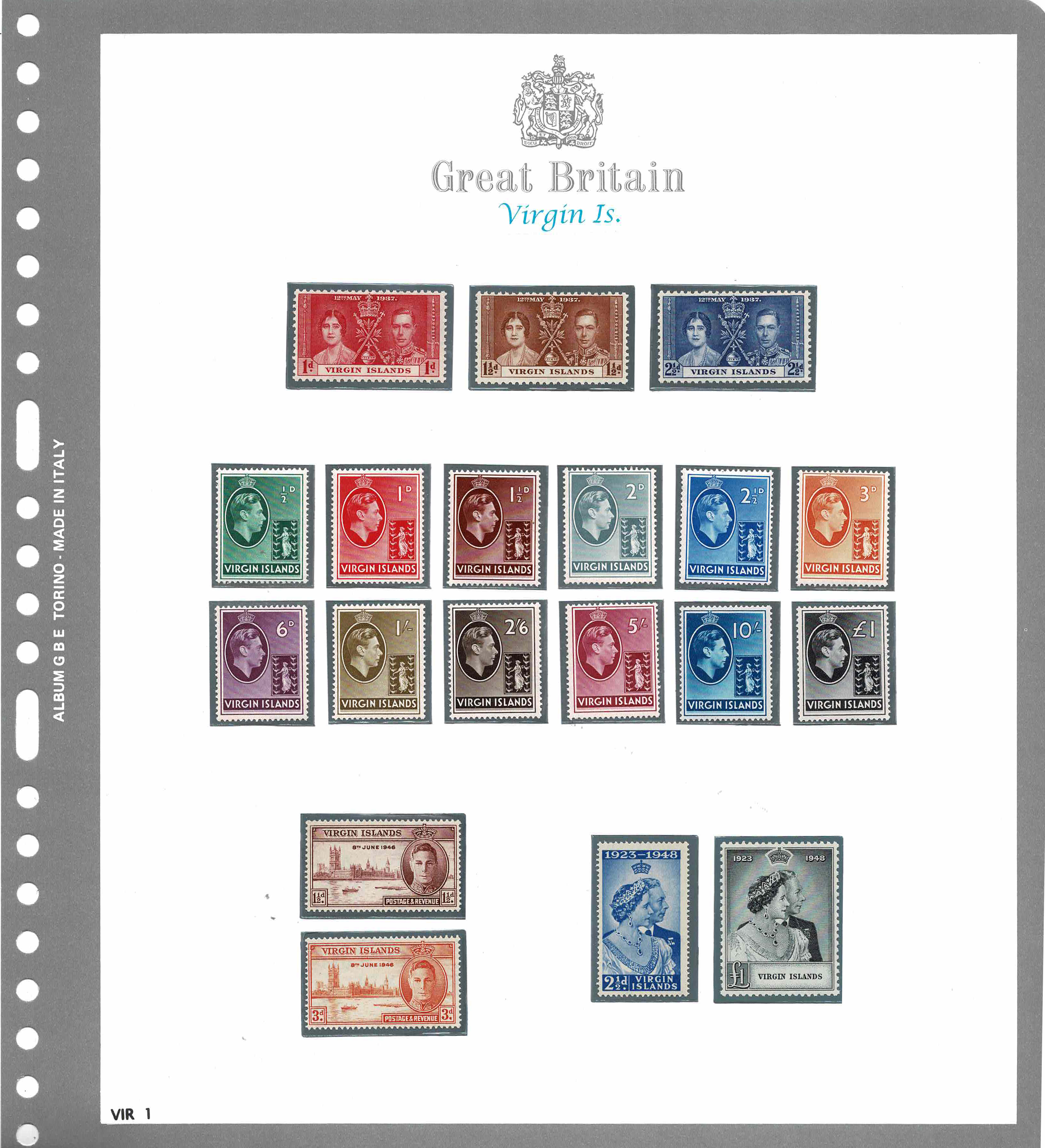 VIRGIN ISLAND - <p><strong>1937/48 - Virgin Islands - Giorgio VI</strong>, SG n° 107/47, ottimi.</p>