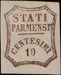 Ducato di Parma - <p><strong>1859 - 10 cent. bruno</strong>, n° 14, ottimo, bella colorazione. Siglato da Alberto ed Enzo Diena.</p>